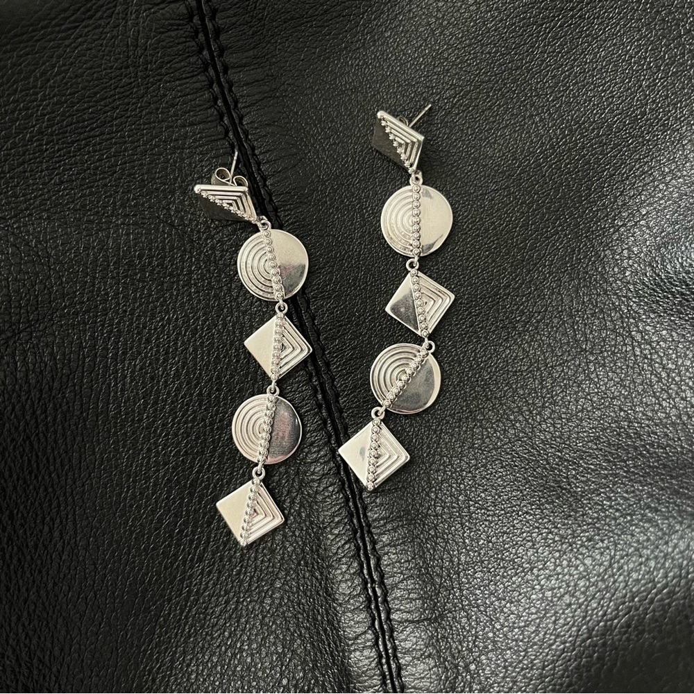 LUV AJ SILVER EARRINGS CULT GAIA 8 OTHER REASONS FREE PEOPLE ANTHROPOLOGIE BOHO - Picture 12 of 12